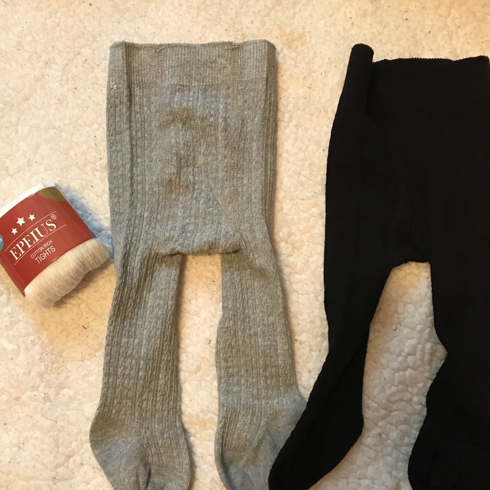 Epeius tights. Size 0-3 NWOT black, gray, white.